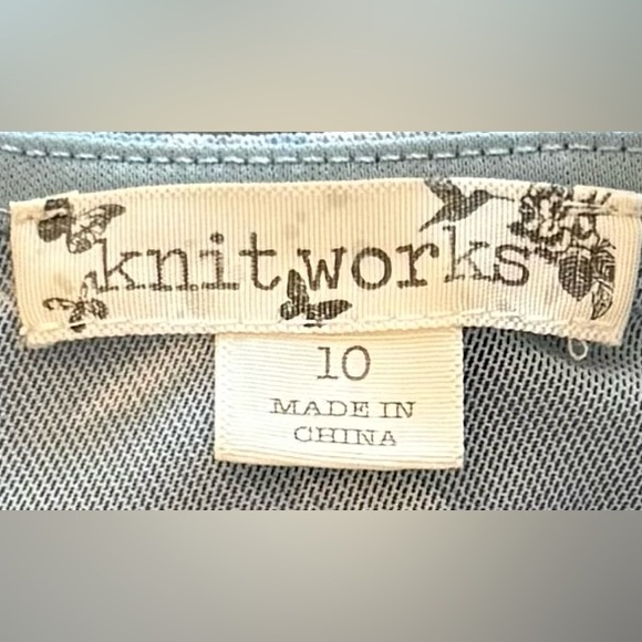 Knitworks Girls Blue Daisy Mesh Overlay Layered Slip Dress 2-Piece Set Size 10 - Picture 5 of 5